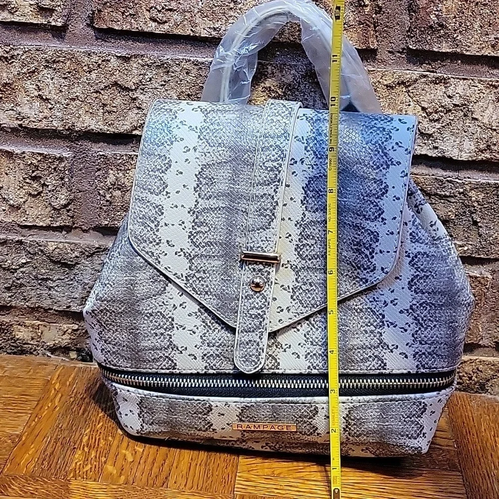 Rampage Mini Backpack Gray Snakeskin Animal Print 10 Inch New with tags